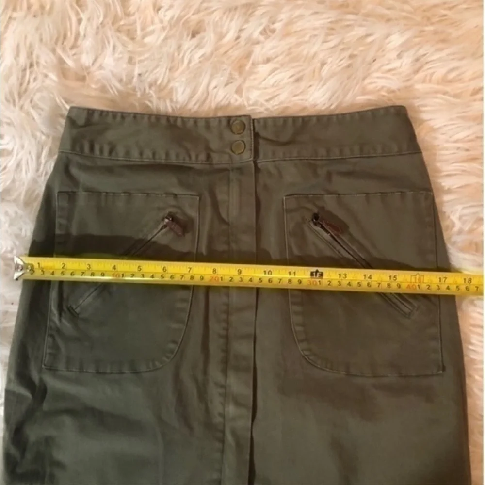 Christopher & Banks Skirt Khaki Green Stretch Casual